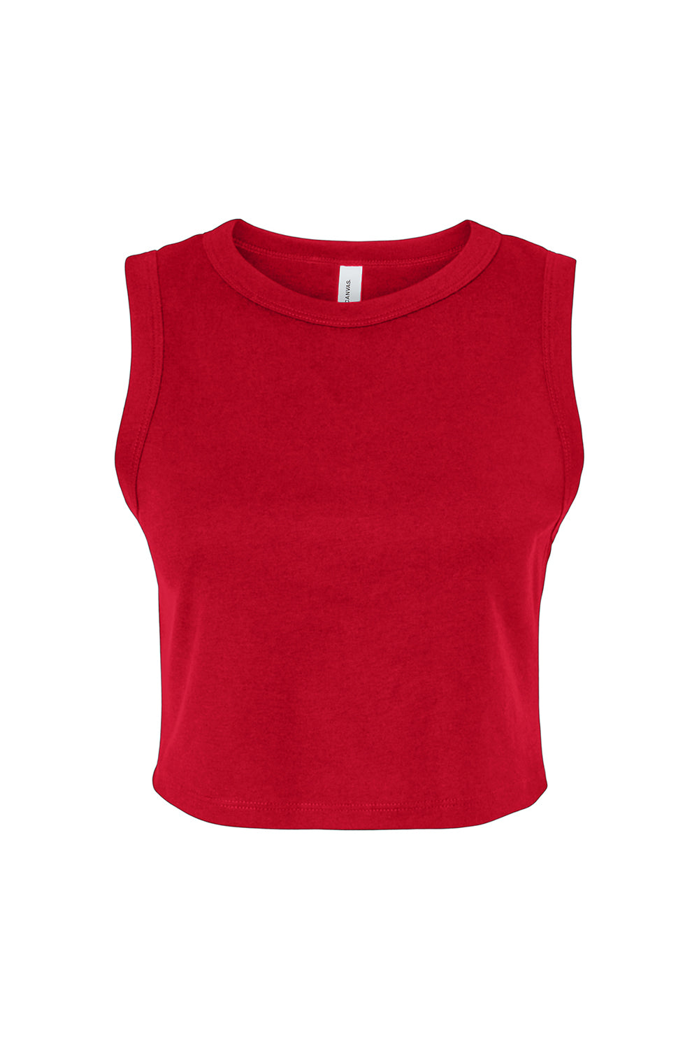 Bella + Canvas 1013BE Womens Micro Ribbed Muscle Crop Tank Top Red Flat Front