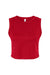 Bella + Canvas 1013BE Womens Micro Ribbed Muscle Crop Tank Top Red Flat Front