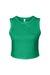 Bella + Canvas 1013BE Womens Micro Ribbed Muscle Crop Tank Top Kelly Green Flat Front