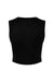 Bella + Canvas 1013BE Womens Micro Ribbed Muscle Crop Tank Top Black Flat Back
