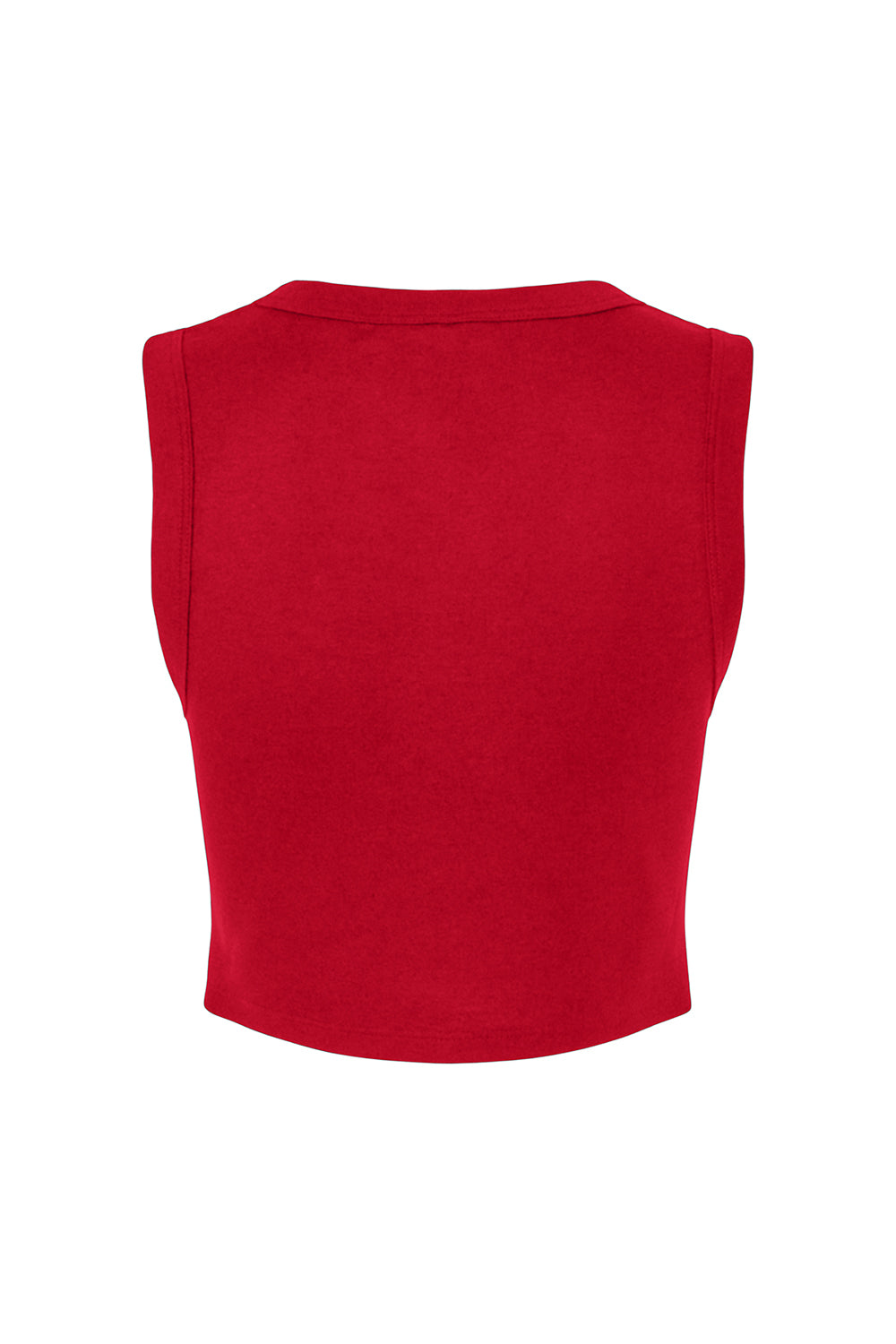 Bella + Canvas 1013BE Womens Micro Ribbed Muscle Crop Tank Top Red Flat Back
