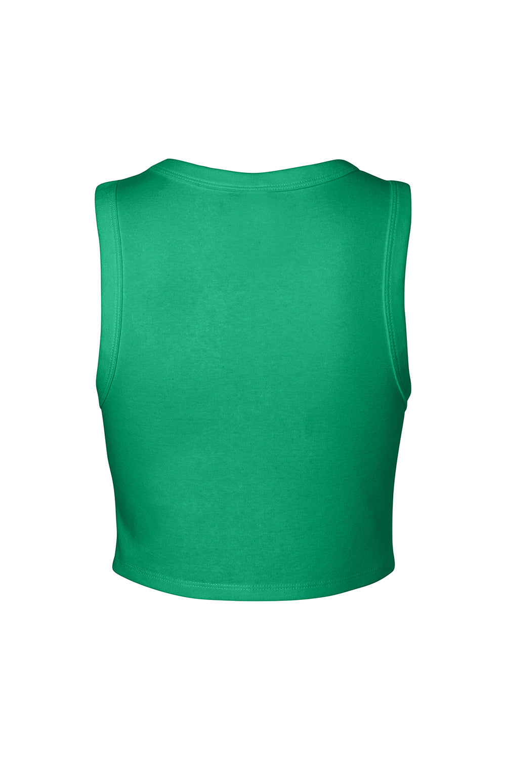Bella + Canvas 1013BE Womens Micro Ribbed Muscle Crop Tank Top Kelly Green Flat Back