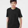 Tultex Youth Jersey Short Sleeve Crewneck T-Shirt - Black - NEW