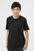 Tultex 295 Youth Jersey Short Sleeve Crewneck T-Shirt Black Model Front