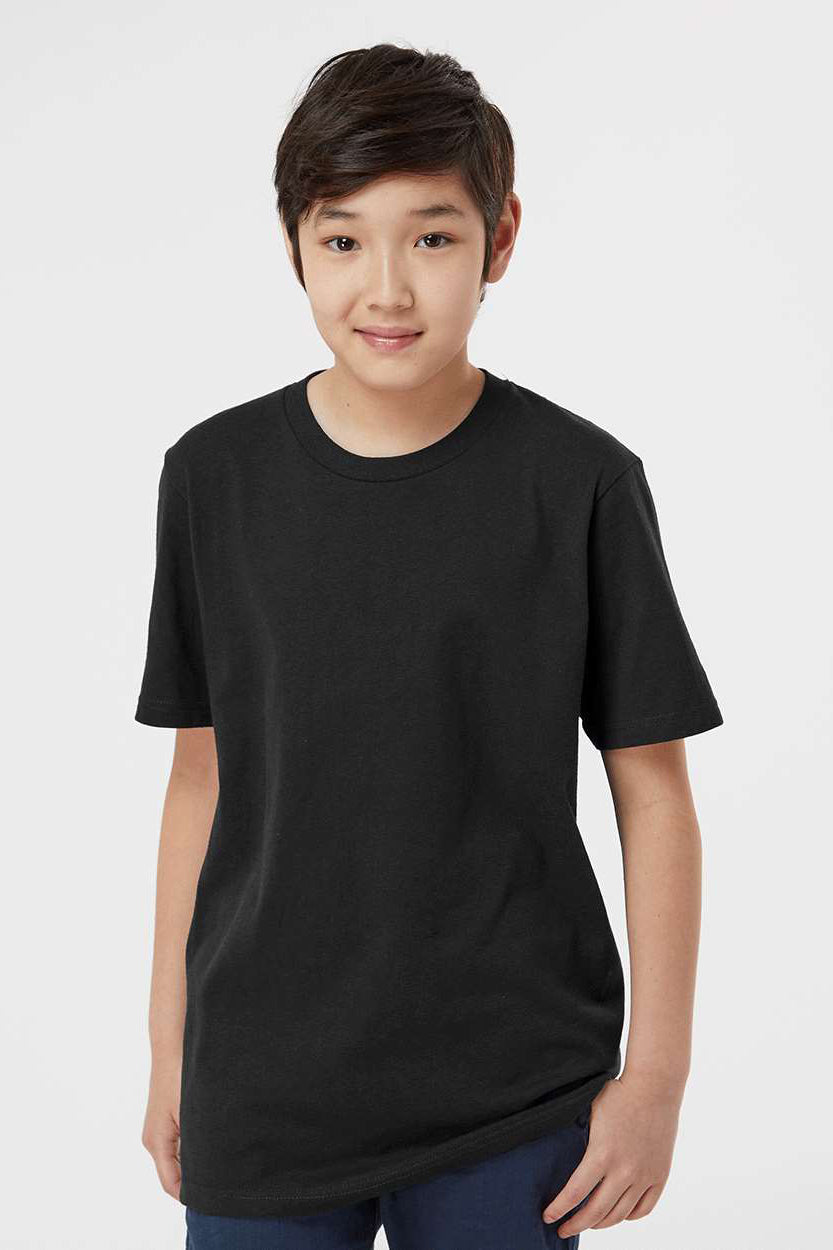 Tultex 295 Youth Jersey Short Sleeve Crewneck T-Shirt Black Model Front