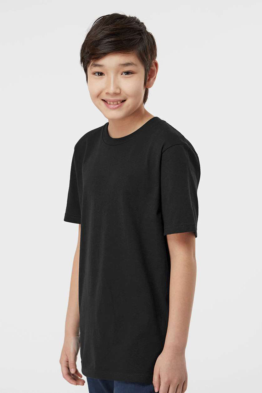 Tultex 295 Youth Jersey Short Sleeve Crewneck T-Shirt Black Model Side