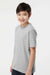 Tultex 295 Youth Jersey Short Sleeve Crewneck T-Shirt Heather Grey Model Side
