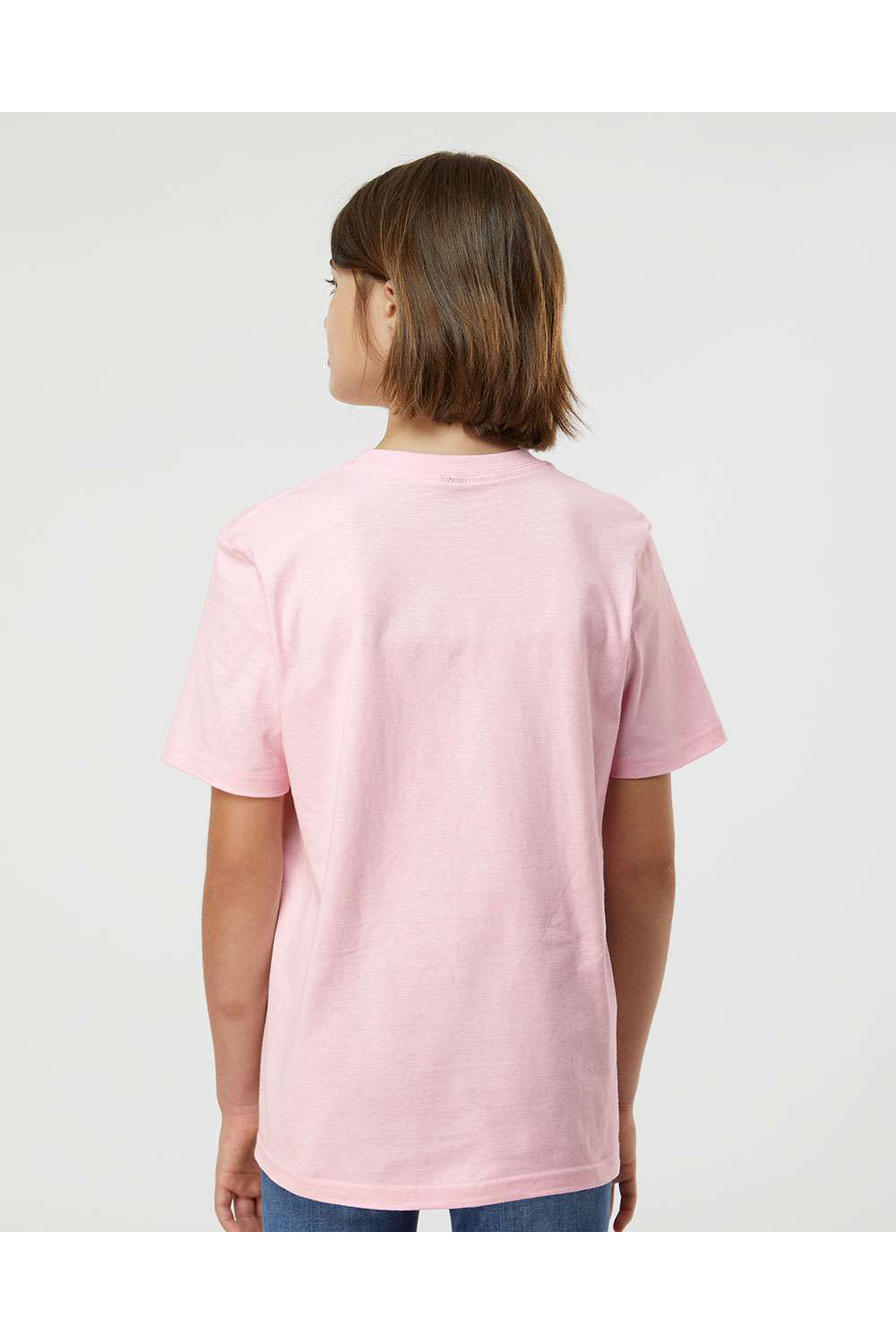 Tultex 295 Youth Jersey Short Sleeve Crewneck T-Shirt Light Pink Model Back