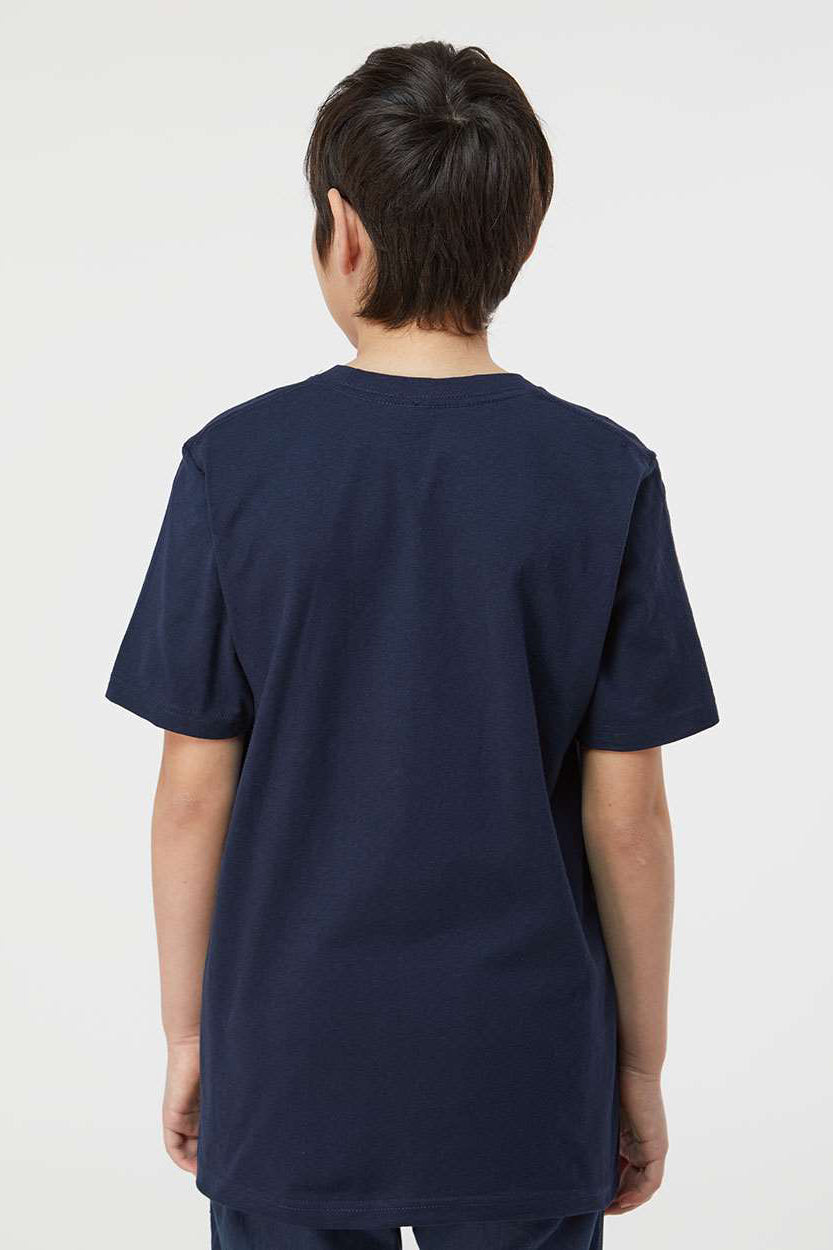 Tultex 295 Youth Jersey Short Sleeve Crewneck T-Shirt Navy Blue Model Back