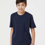 Tultex Youth Jersey Short Sleeve Crewneck T-Shirt - Navy Blue - NEW