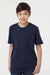 Tultex 295 Youth Jersey Short Sleeve Crewneck T-Shirt Navy Blue Model Front