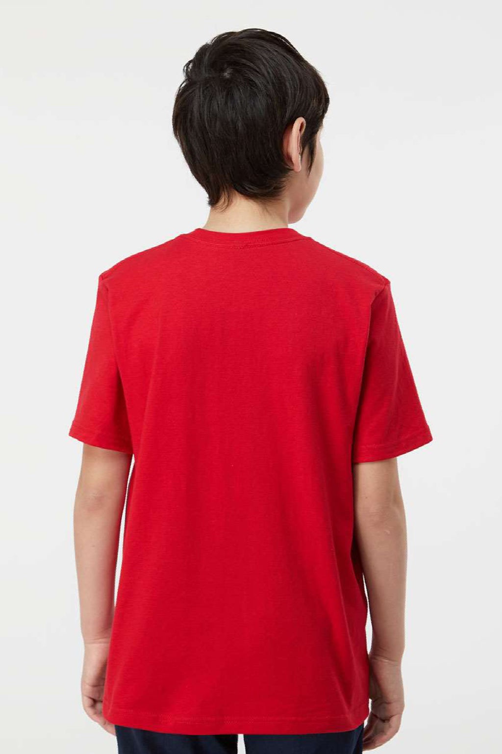 Tultex 295 Youth Jersey Short Sleeve Crewneck T-Shirt Red Model Back