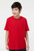 Tultex 295 Youth Jersey Short Sleeve Crewneck T-Shirt Red Model Front