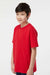 Tultex 295 Youth Jersey Short Sleeve Crewneck T-Shirt Red Model Side