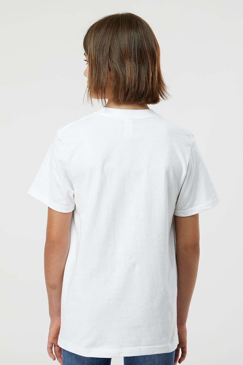 Tultex 295 Youth Jersey Short Sleeve Crewneck T-Shirt White Model Back