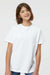 Tultex 295 Youth Jersey Short Sleeve Crewneck T-Shirt White Model Front