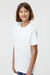 Tultex 295 Youth Jersey Short Sleeve Crewneck T-Shirt White Model Side