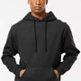 Tultex Mens Fleece Hooded Sweatshirt Hoodie w/ Pouch Pocket - Black