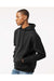 Tultex 320 Mens Fleece Hooded Sweatshirt Hoodie Black Model Side