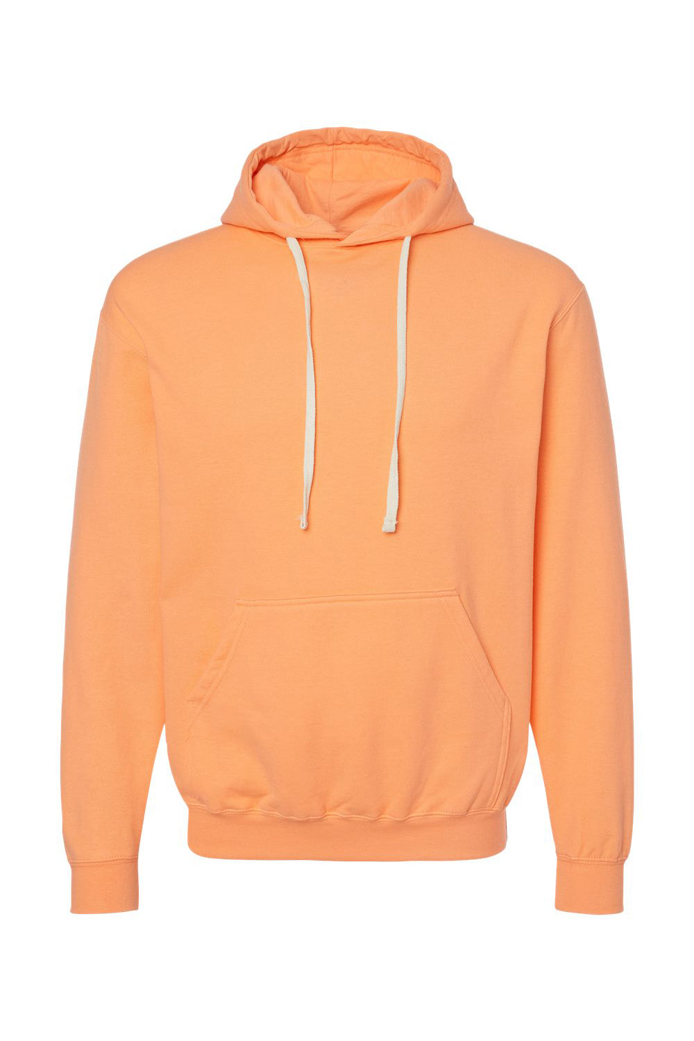 Tultex 320 Mens Fleece Hooded Sweatshirt Hoodie w/ Pouch Pocket Cantaloupe Orange Flat Front