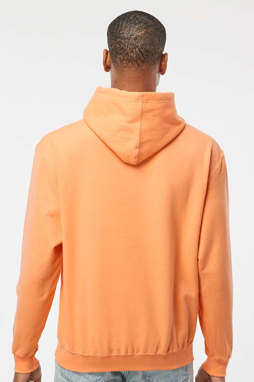 Tultex 320 Mens Fleece Hooded Sweatshirt Hoodie w/ Pouch Pocket Cantaloupe Orange Model Back