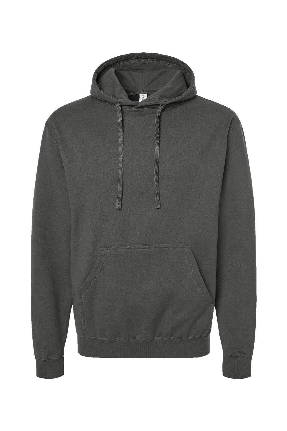 Tultex 320 Mens Fleece Hooded Sweatshirt Hoodie w/ Pouch Pocket Charcoal Grey Flat Front