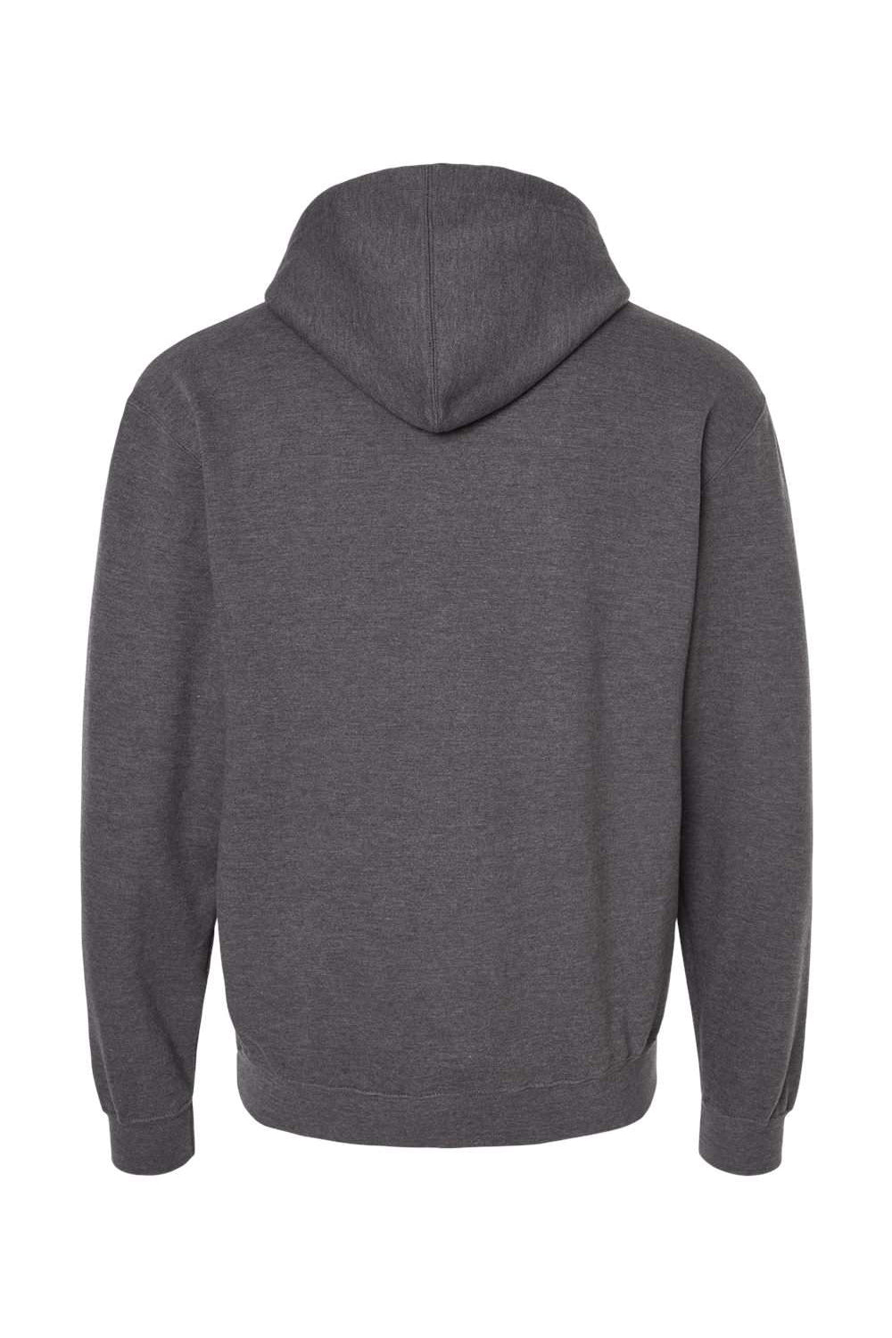 Tultex 320 Mens Fleece Hooded Sweatshirt Hoodie w/ Pouch Pocket Heather Charcoal Grey Flat Back