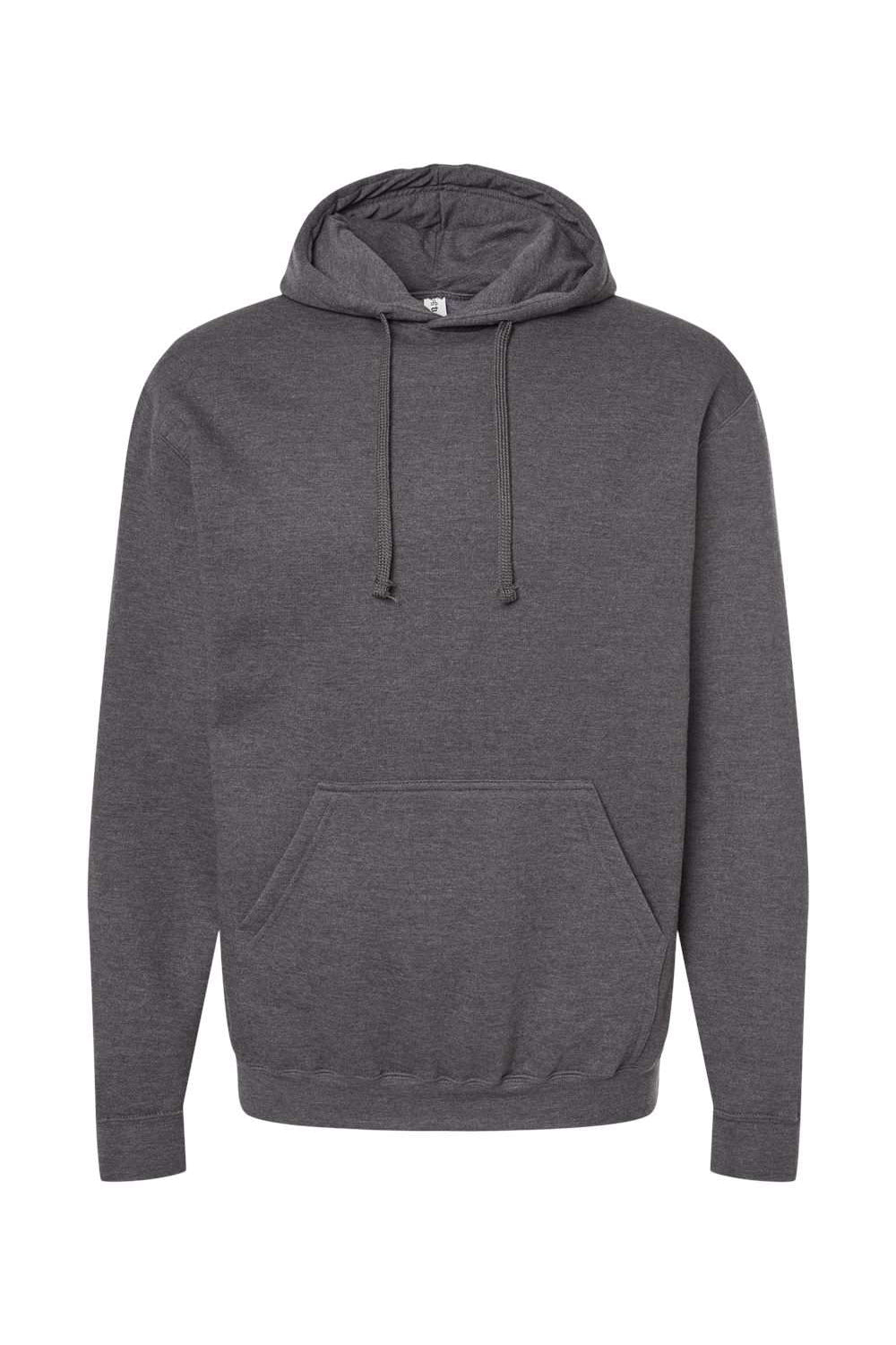 Tultex 320 Mens Fleece Hooded Sweatshirt Hoodie w/ Pouch Pocket Heather Charcoal Grey Flat Front