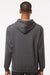 Tultex 320 Mens Fleece Hooded Sweatshirt Hoodie w/ Pouch Pocket Heather Charcoal Grey Model Back