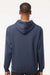 Tultex 320 Mens Fleece Hooded Sweatshirt Hoodie w/ Pouch Pocket Heather Denim Blue Model Back