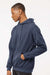 Tultex 320 Mens Fleece Hooded Sweatshirt Hoodie w/ Pouch Pocket Heather Denim Blue Model Side