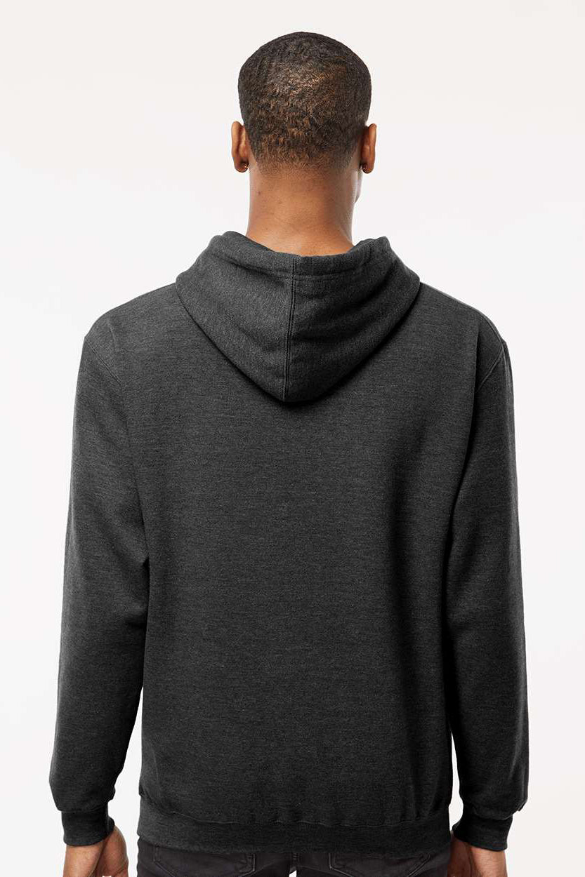 Tultex 320 Mens Fleece Hooded Sweatshirt Hoodie w/ Pouch Pocket Heather Graphite Grey Model Back