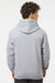 Tultex 320 Mens Fleece Hooded Sweatshirt Hoodie w/ Pouch Pocket Heather Grey Model Back