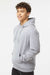 Tultex 320 Mens Fleece Hooded Sweatshirt Hoodie w/ Pouch Pocket Heather Grey Model Side