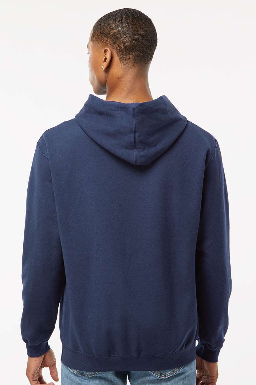 Tultex 320 Mens Fleece Hooded Sweatshirt Hoodie w/ Pouch Pocket Navy Blue Model Back