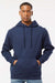 Tultex 320 Mens Fleece Hooded Sweatshirt Hoodie w/ Pouch Pocket Navy Blue Model Front