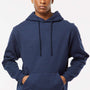 Tultex Mens Fleece Hooded Sweatshirt Hoodie w/ Pouch Pocket - Navy Blue