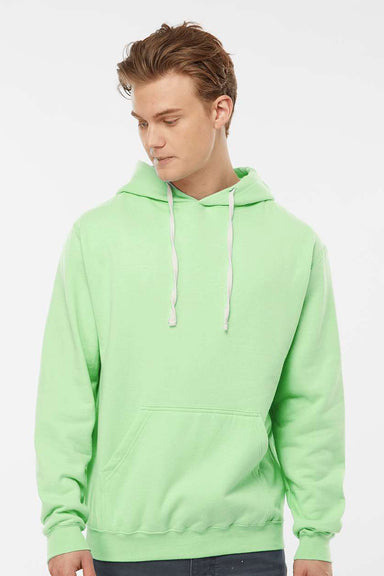 Tultex 320 Mens Fleece Hooded Sweatshirt Hoodie w/ Pouch Pocket Neo Mint Green Model Front
