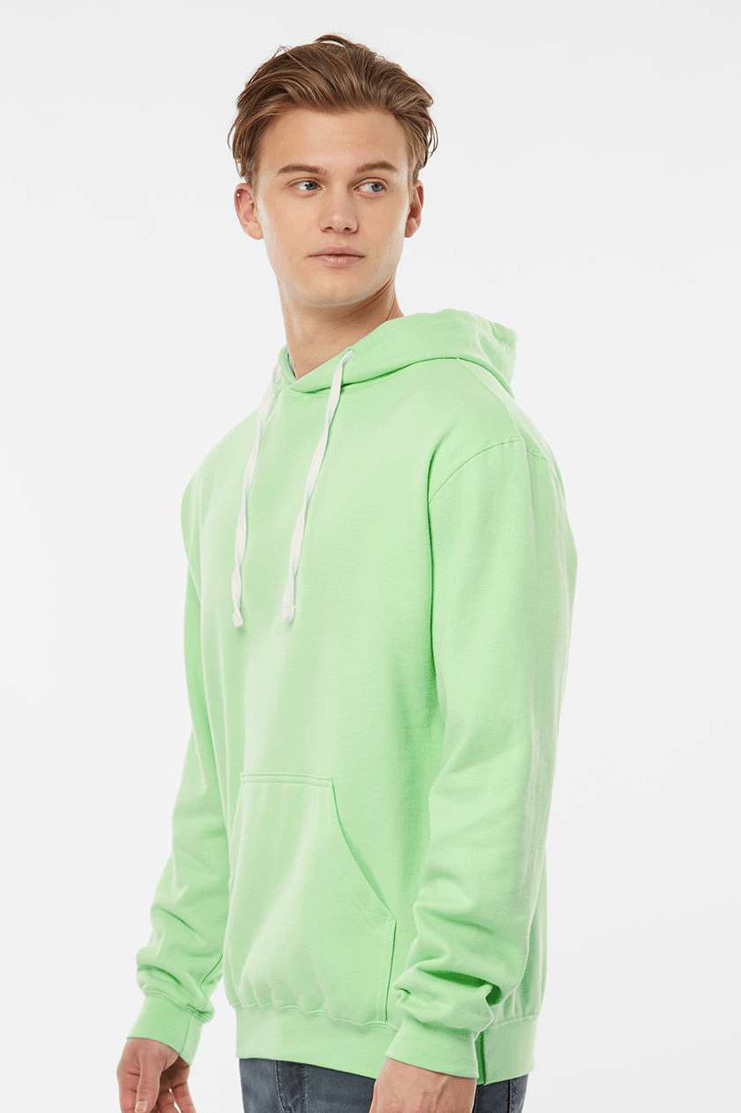 Tultex 320 Mens Fleece Hooded Sweatshirt Hoodie w/ Pouch Pocket Neo Mint Green Model Side