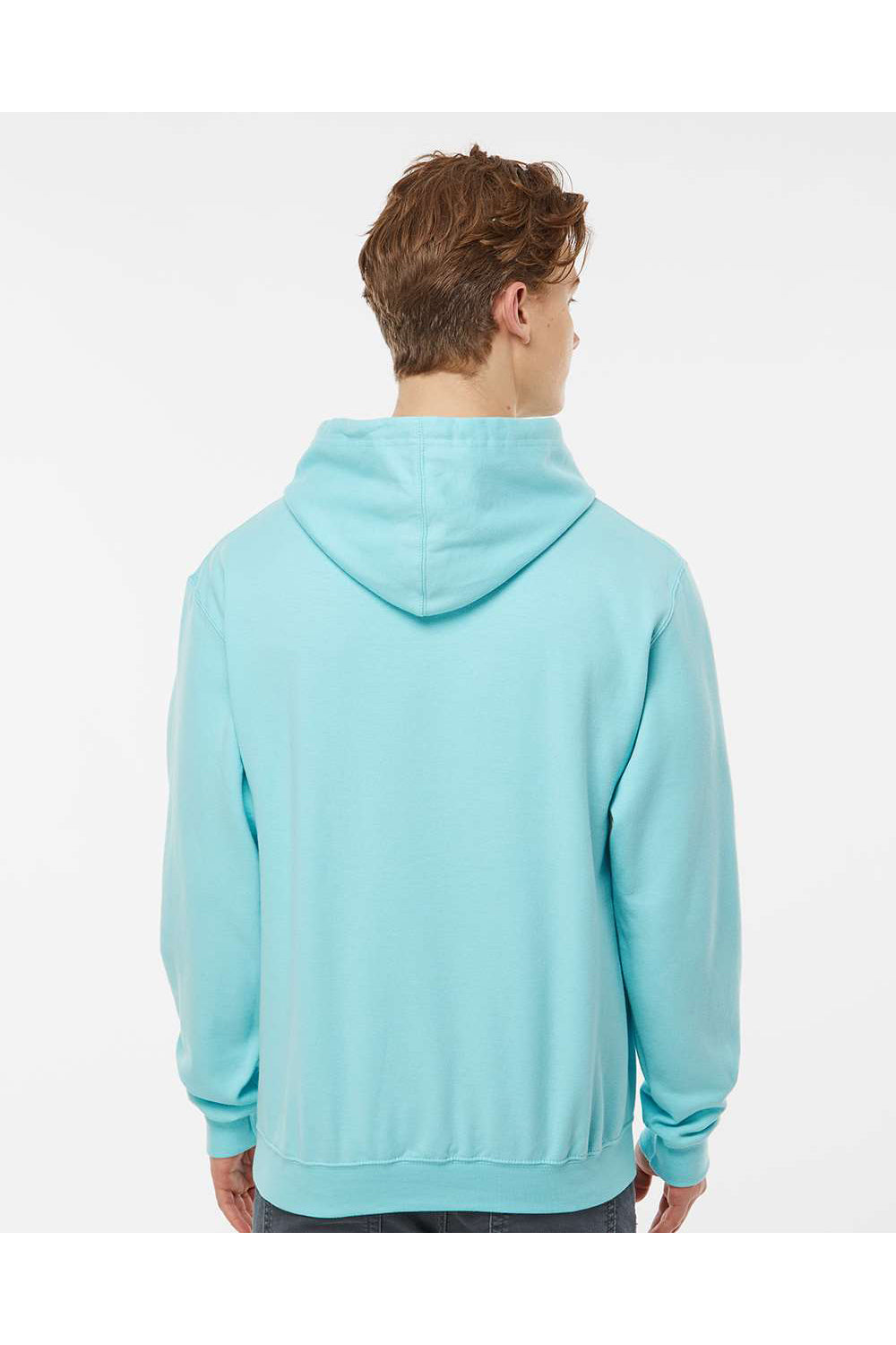 Tultex 320 Mens Fleece Hooded Sweatshirt Hoodie Purist Blue Model Back