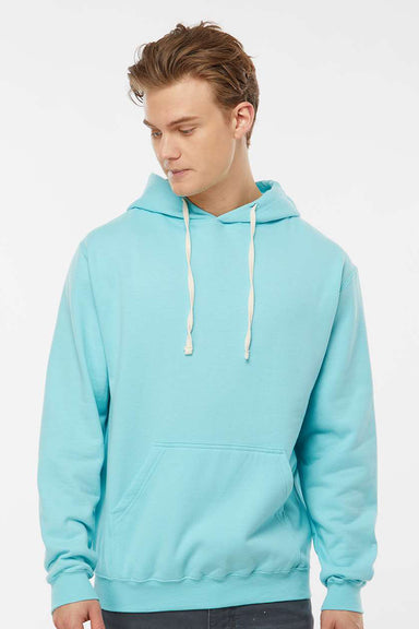 Tultex 320 Mens Fleece Hooded Sweatshirt Hoodie w/ Pouch Pocket Purist Blue Model Front