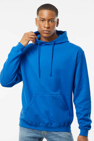 Tultex 320 Mens Fleece Hooded Sweatshirt Hoodie w/ Pouch Pocket Royal Blue Model Front