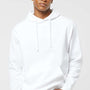 Tultex Mens Fleece Hooded Sweatshirt Hoodie w/ Pouch Pocket - White
