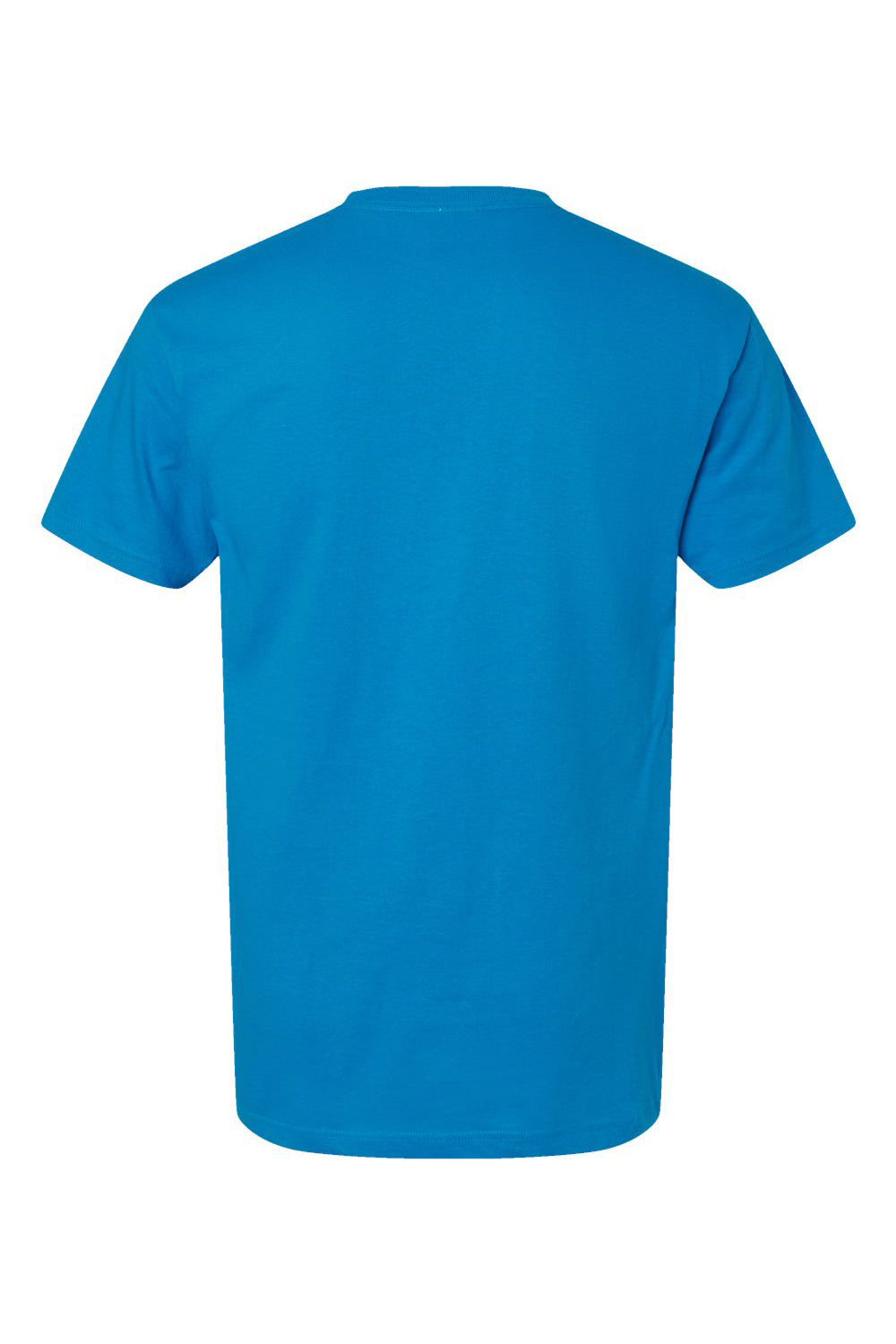 M&O 4800 Mens Gold Soft Touch Short Sleeve Crewneck T-Shirt Turquoise Blue Flat Back