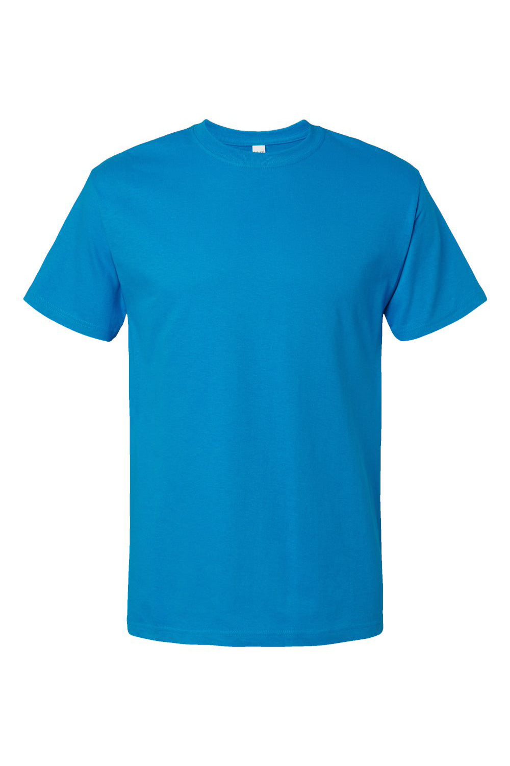 M&O 4800 Mens Gold Soft Touch Short Sleeve Crewneck T-Shirt Turquoise Blue Flat Front