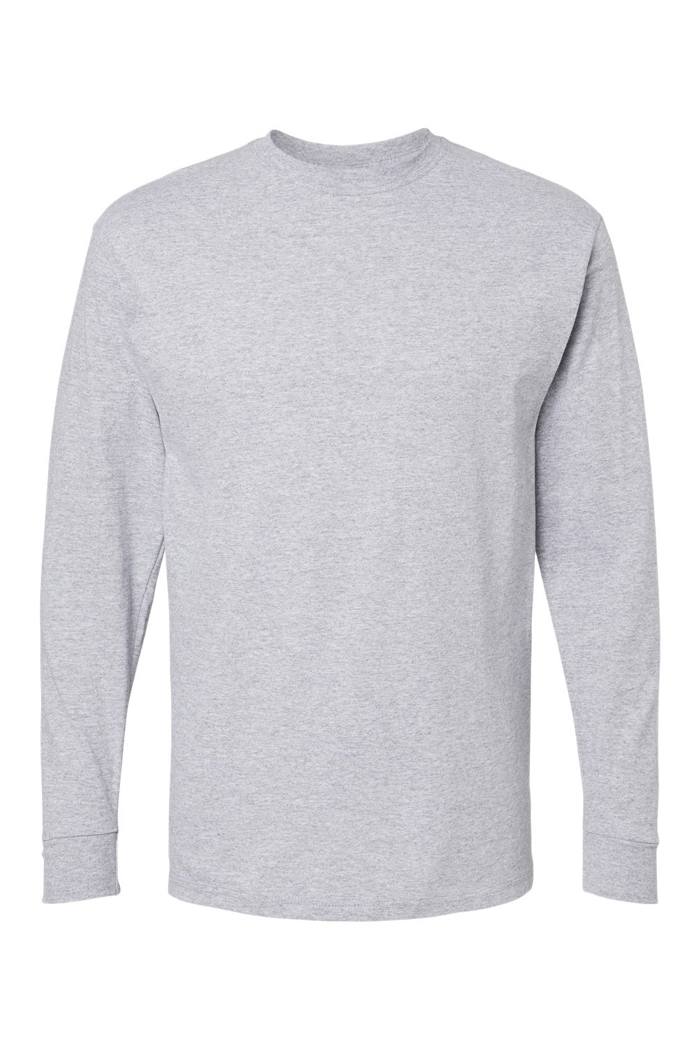 M&O 4820 Mens Gold Soft Touch Long Sleeve Crewneck T-Shirt Athletic Grey Flat Front