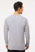 M&O 4820 Mens Gold Soft Touch Long Sleeve Crewneck T-Shirt Athletic Grey Model Back