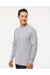M&O 4820 Mens Gold Soft Touch Long Sleeve Crewneck T-Shirt Athletic Grey Model Side