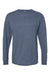 M&O 4820 Mens Gold Soft Touch Long Sleeve Crewneck T-Shirt Heather Navy Blue Flat Front