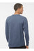 M&O 4820 Mens Gold Soft Touch Long Sleeve Crewneck T-Shirt Heather Navy Blue Model Back